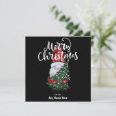 メリークリスマス格言とグリッタークリスマスツリー シーズンカード (スタンド正面)