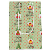 メリークリスマス格言とドット ミディアムペーパーバッグ (裏面)