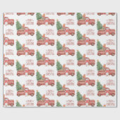 メリークリスマス格言とヴィンテージレッドトラック ラッピングペーパー (フラット)