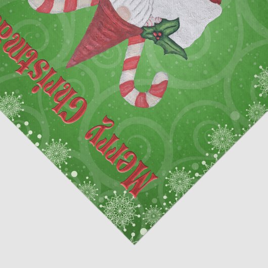 メリークリスマス格言インストッキンググリーンスノーフレーク 薄葉紙 (詳細)