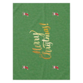 メリークリスマス格言インレッドストッキンググリーン金ゴールド テーブルクロス (正面)