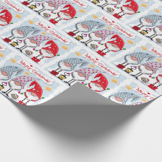 メリークリスマス格言ウォーターカラーホリデー ラッピングペーパー (角)