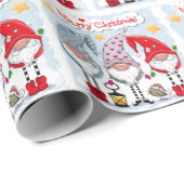 メリークリスマス格言ウォーターカラーホリデー ラッピングペーパー (ロールコーナー)