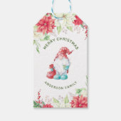 メリークリスマス格言エレガントホリデーフローラ ギフトタグ (正面)