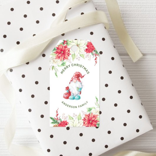 メリークリスマス格言エレガントホリデーフローラ ギフトタグ