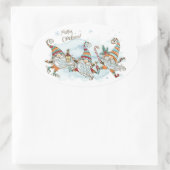 メリークリスマス格言オーバルステッカー 楕円形シール (バッグ)