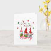 メリークリスマス格言クリスマスファミリーメンズウィメンズキッズ カード (黄色い花)