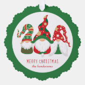 メリークリスマス格言グリーンフォト オーナメントカード (正面)