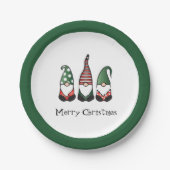 メリークリスマス格言グリーン ペーパープレート (正面)