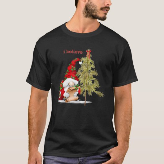 メリークリスマス格言サンタクロース信じI Tシャツ (正面)