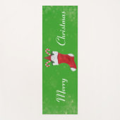 メリークリスマス格言ストッキングキャンディキャンズグリーン ヨガマット (正面)