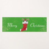 メリークリスマス格言ストッキングキャンディキャンズグリーン ヨガマット (正面(横))