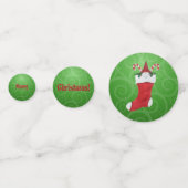 メリークリスマス格言ストッキンググリーンスワーズ コンフェッティ (正面)