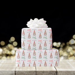 メリークリスマス格言ツリー素晴らしい年 ラッピングペーパー