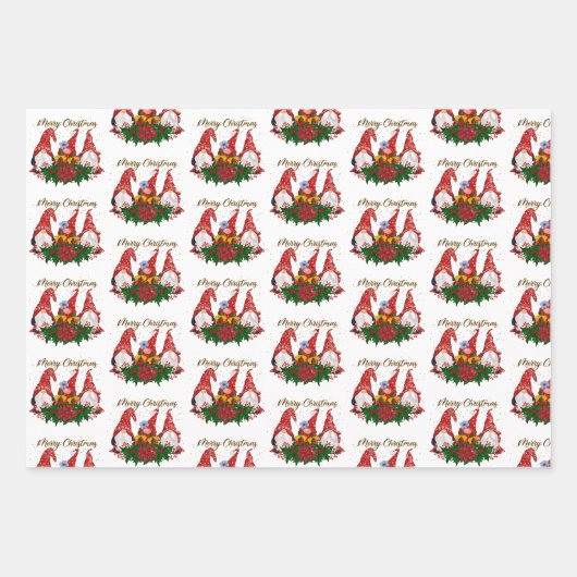 メリークリスマス格言トレンディーかわいい休日 ラッピングペーパーシート (正面3)