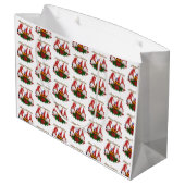 メリークリスマス格言トレンディーかわいい休日 ラージペーパーバッグ (裏面アングル)