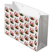 メリークリスマス格言トレンディーかわいい休日 ラージペーパーバッグ (正面アングル)