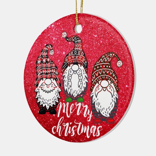 メリークリスマス格言バッファロープレイド格言 セラミックオーナメント (左)