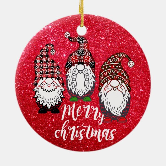 メリークリスマス格言バッファロープレイド格言 セラミックオーナメント (裏面)
