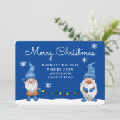 メリークリスマス格言ビジネスブルーホリデーカード シーズンカード (スタンド正面)