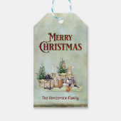 メリークリスマス格言ピクニックキャ素朴ビン ギフトタグ (正面)