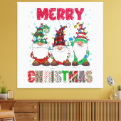 メリークリスマス格言ファミリーおもしろいクリスマスツリー キャンバスプリント (インサイチュ (リビング))