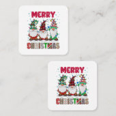 メリークリスマス格言ファミリーおもしろいクリスマスツリー スクエア名刺 (正面/裏面)