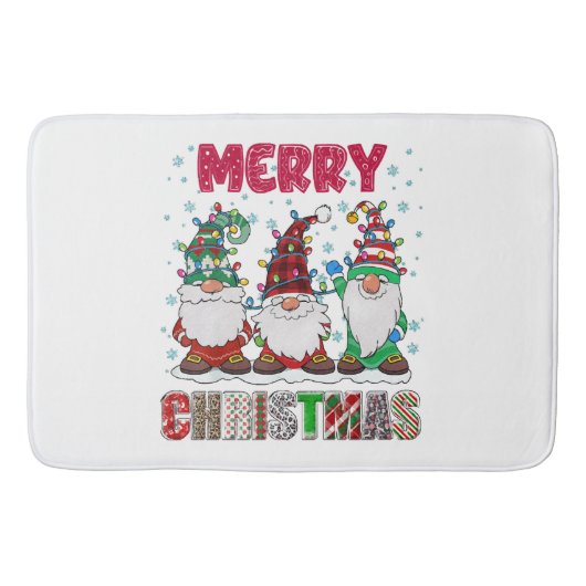 メリークリスマス格言ファミリーおもしろいクリスマスツリー バスマット (正面)