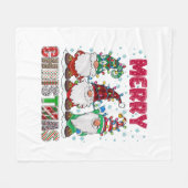 メリークリスマス格言ファミリーおもしろいクリスマスツリー フリースブランケット (正面(横))
