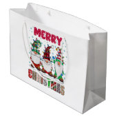 メリークリスマス格言ファミリーおもしろいクリスマスツリー ラージペーパーバッグ (裏面アングル)
