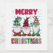 メリークリスマス格言ファミリーおもしろいクリスマスツリー ワインラベル (シングルラベル)