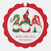 メリークリスマス格言フォトレッド オーナメントカード (正面)