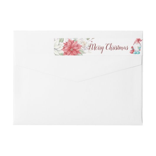 メリークリスマス格言ホリデーエレガントリーフ ラップアラウンドラベル (裏面)