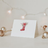 メリークリスマス格言ホリデーフローラ折り畳みカード 招待状