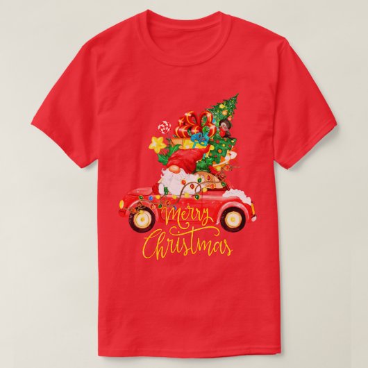 メリークリスマス格言レッドカー Tシャツ (デザイン正面)