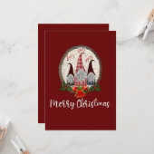 メリークリスマス格言レッド素朴、トレンディーカード カード (正面/裏面インサイチュ)