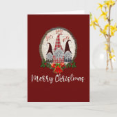 メリークリスマス格言レッド素朴、プレイド、トレンディー カード (黄色い花)