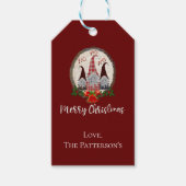 メリークリスマス格言レッド素朴、プレイド、トレンディー ギフトタグ (正面)