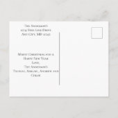 メリークリスマス格言レッド素朴、プレイド、トレンディー ポストカード (裏面)