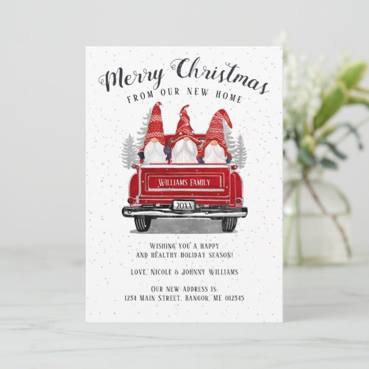 メリークリスマス格言ヴィンテージレッドトラックが動く 案内状 (スタンド正面)