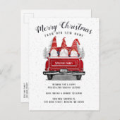 メリークリスマス格言ヴィンテージレッドトラック移動 案内ポストカード (正面/裏面)