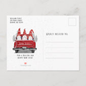 メリークリスマス格言ヴィンテージレッドトラック移動 案内ポストカード (裏面)