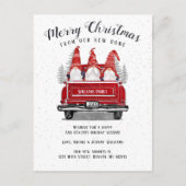 メリークリスマス格言ヴィンテージレッドトラック移動 案内ポストカード (正面)