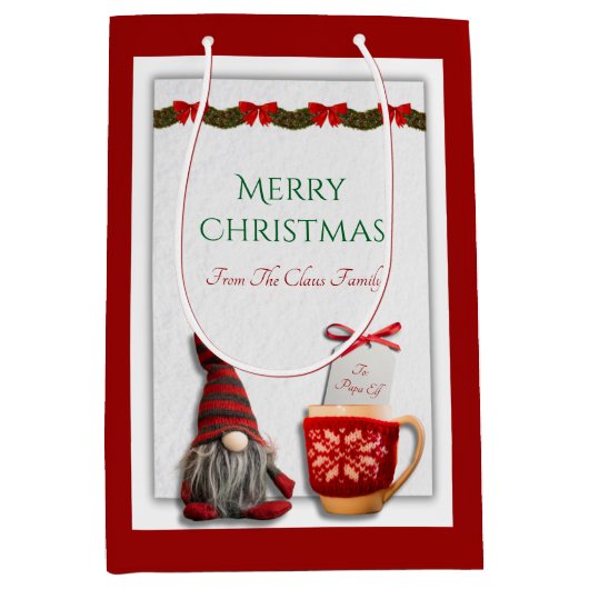 メリークリスマス格言中抱き枕 ミディアムペーパーバッグ (正面)