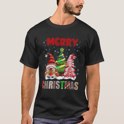 メリークリスマス格言家族おもしろいクリスマスツリー女性 Tシャツ (正面)