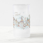 メリークリスマス格言曇りグラスビアマグ フロストグラスビールジョッキ (中央)