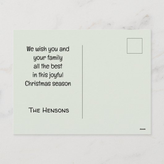 メリークリスマス格言素朴居心地の良い挨拶 シーズンポストカード (裏面)