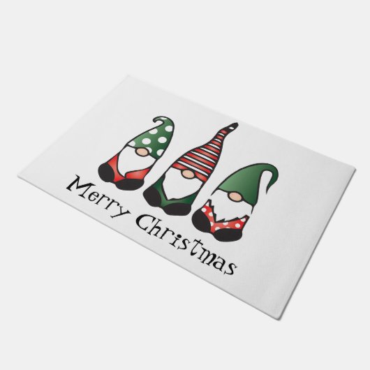 メリークリスマス格言赤緑 ドアマット (アングル)