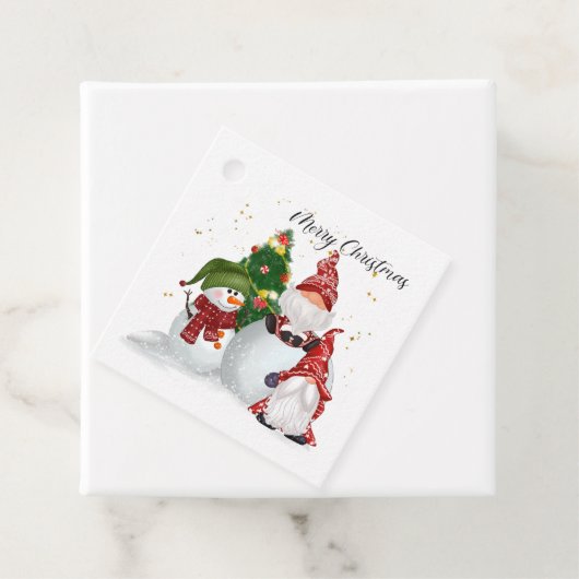 メリークリスマス格言雪だるまギフトラベル フェイバータグ (インサイチュ)