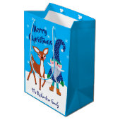 メリークリスマス格言雪片ディアネーム ミディアムペーパーバッグ (裏面アングル)